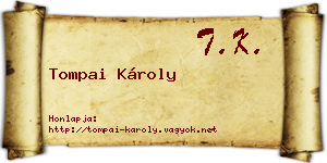 Tompai Károly névjegykártya
