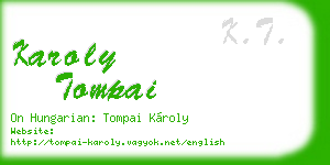 karoly tompai business card